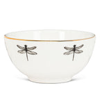 Dragonfly Small Bowl with Gold Rim