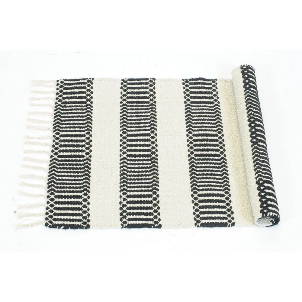 Black + White Pattern Rug