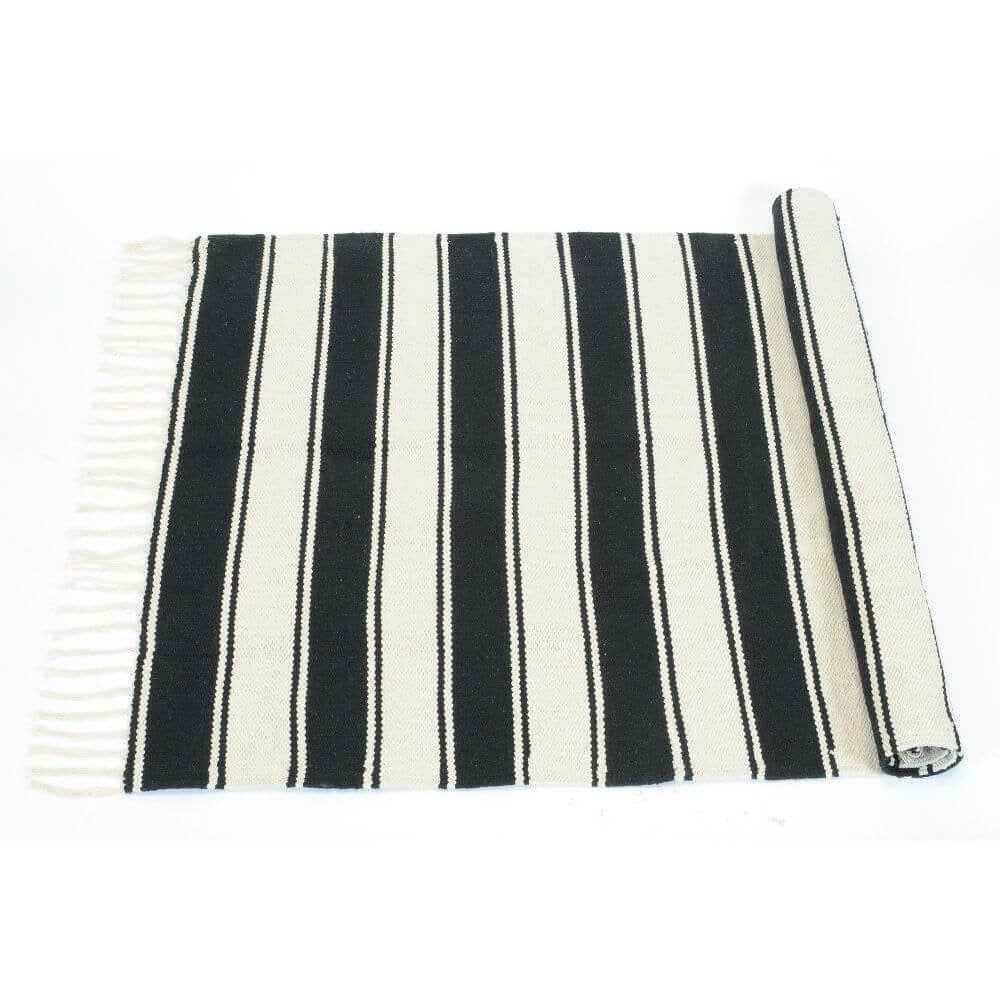 Black + White Stripe Rug