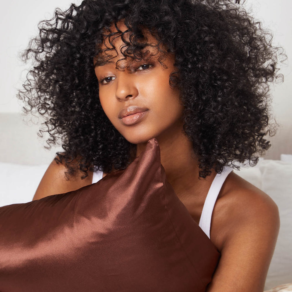 Chocolate Satin Pillowcase |  Standard