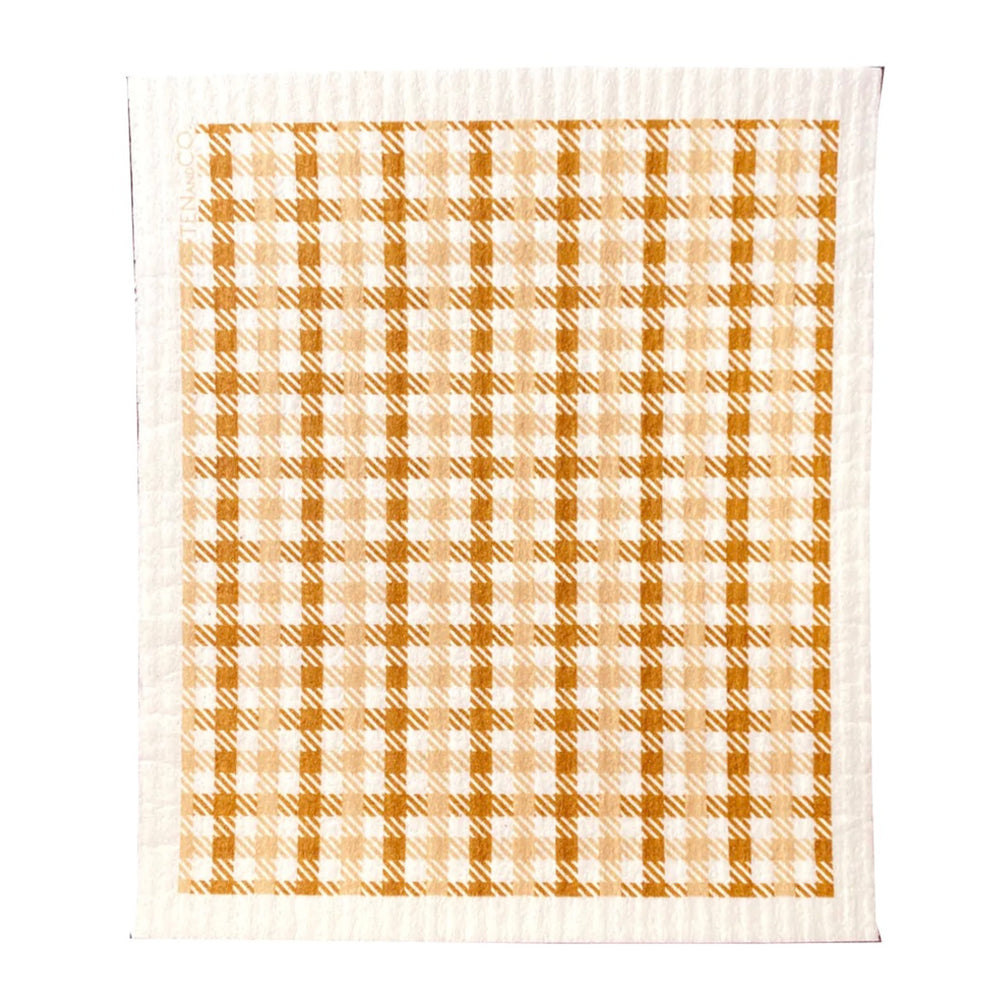 Plaid Butterscotch Sponge Cloth | Ten and Co.