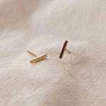 Mini Gold Bar Earrings