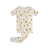 Cheetah Print on Short Sleeve Sand Infant PJ Set