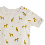 Cheetah Print on Short Sleeve Sand Infant PJ Set