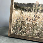 Vintage European Flower Field Landscape Art Print | Framed