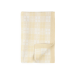 Gingham Antique White Knit Blanket