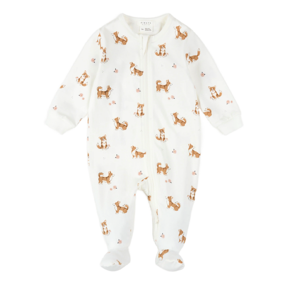 Corgi Print on Off-White Sleeper