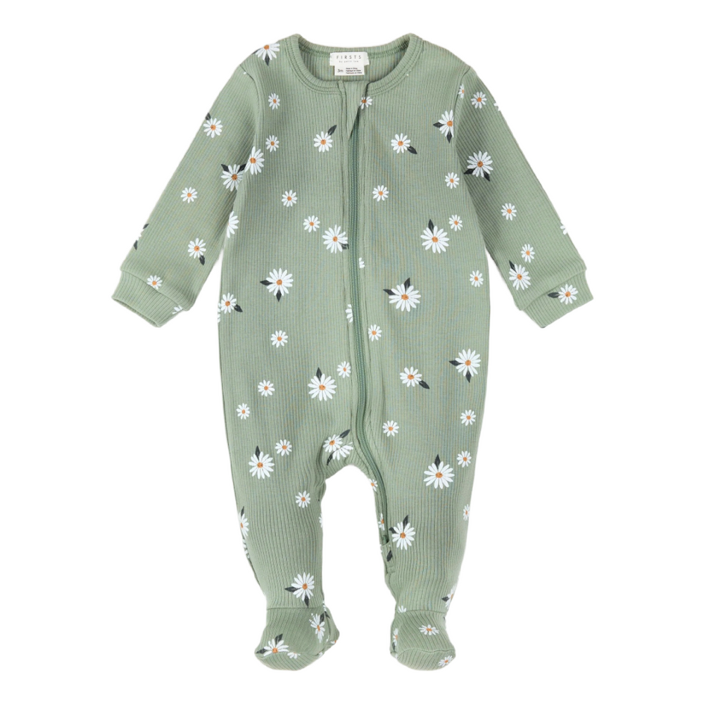 Daisy Print on Sage Green Sleeper