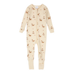 Corgi Print on Antique White Fold Over Feet Sleeper