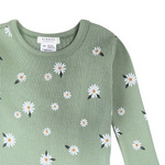 Daisy Print on Sage Green Infant PJ set