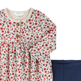 Floral Poppy Print Ribbed Dress Set
