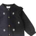 Daisy Print on Dark Grey Sweater Knit Playsuit