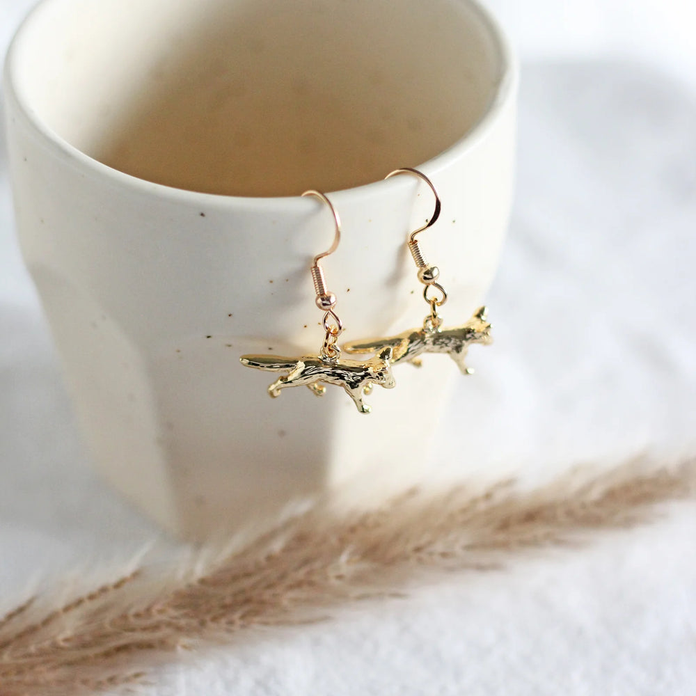 Fox Earrings | Gold