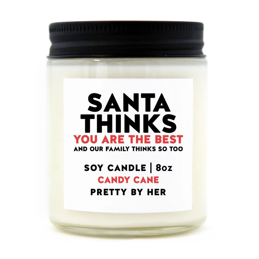 Santa Thinks You're The Best Candle | Candy Cane
