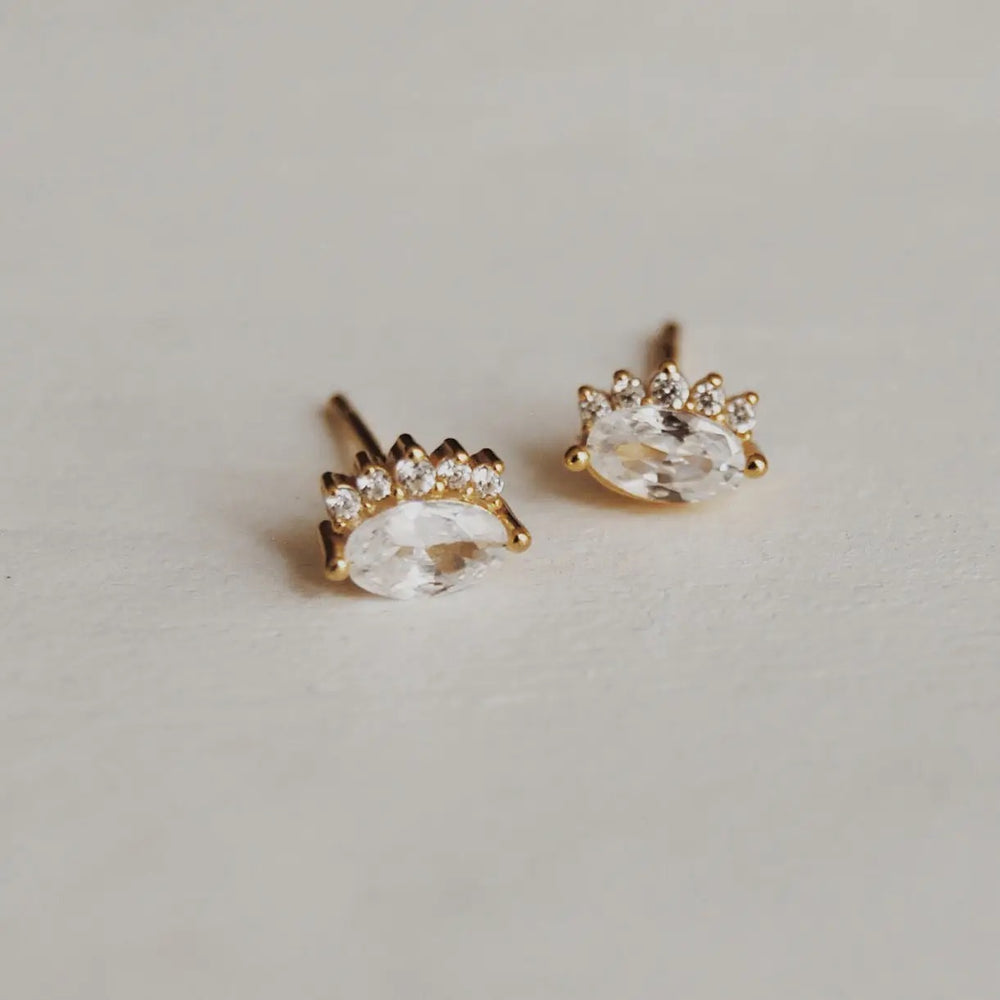 Oval Dianna Stud Earrings