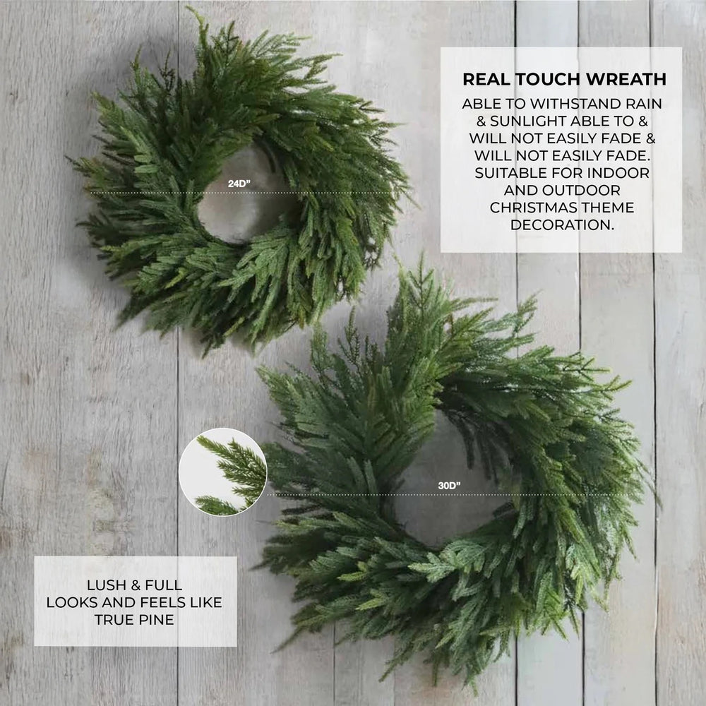 Norfolk Real Touch Pine Wreath 24"