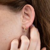 Beaded Huggie Hoop Earrings