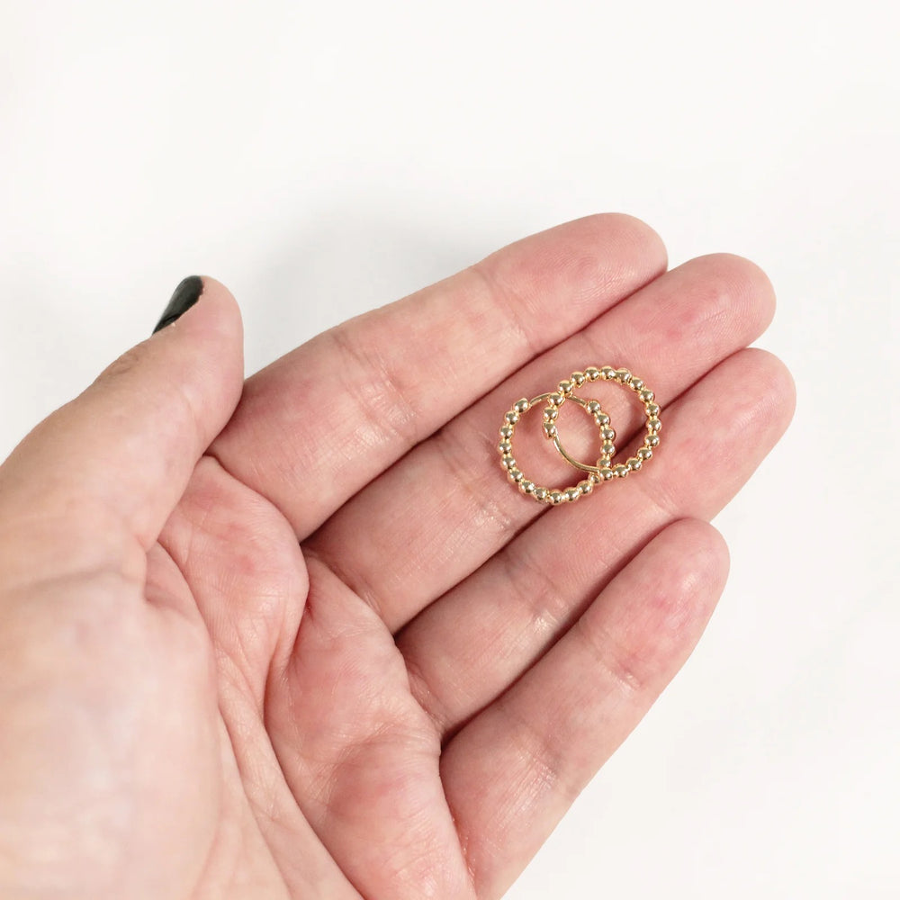 Beaded Huggie Hoop Earrings