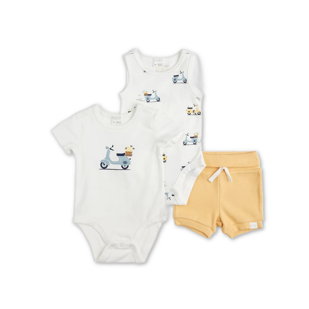 Motorino 3pc Bodysuit Shorts Set