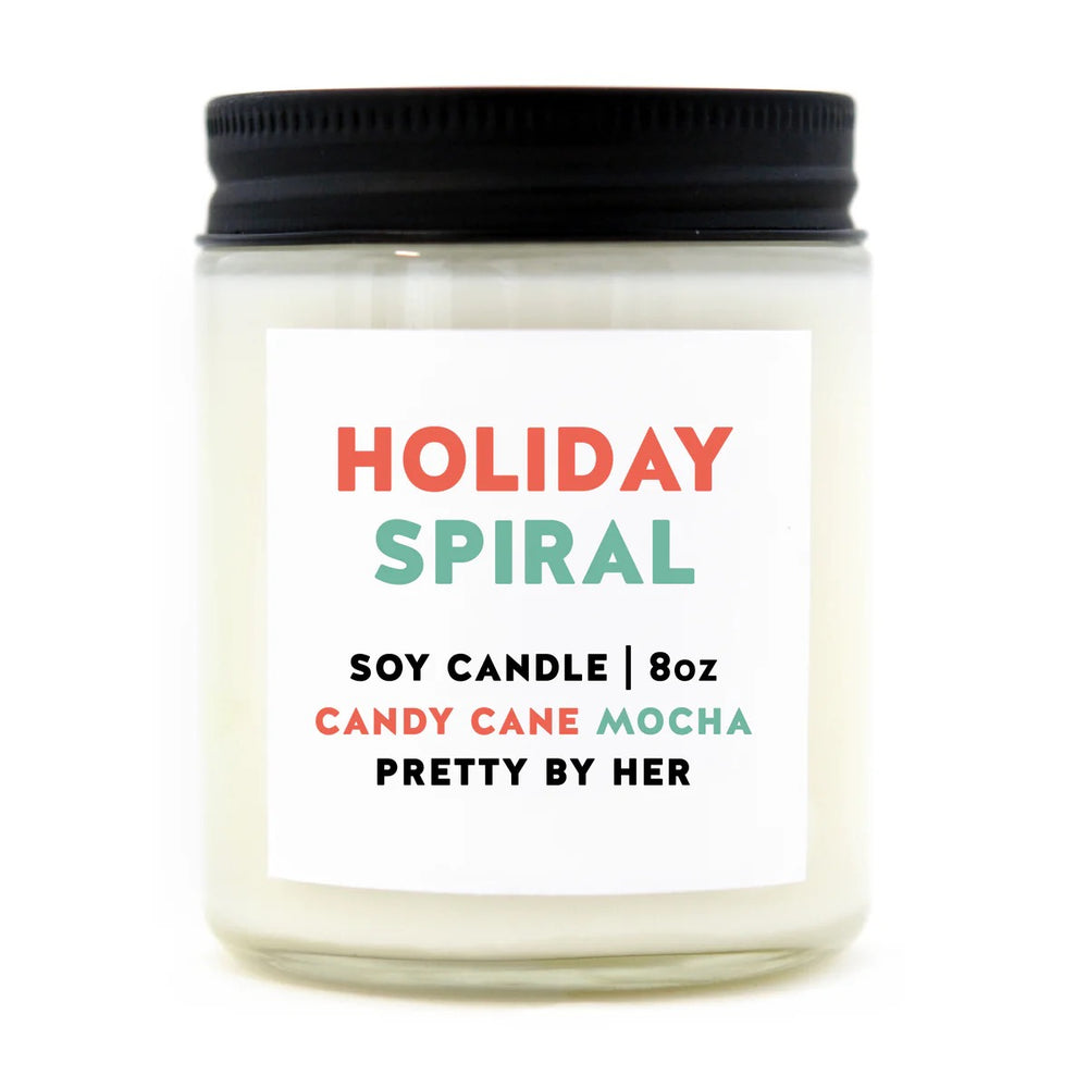 Holiday Spiral Candle | Candy Cane Mocha