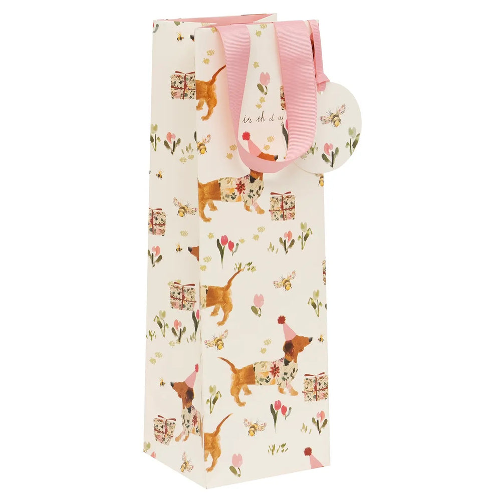 Birthday Weiner Dogs Wine Bottle Gift Bag