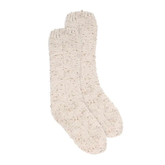 Tweed Chenille Lounge Socks | Tan