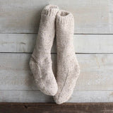 Tweed Chenille Lounge Socks | Tan