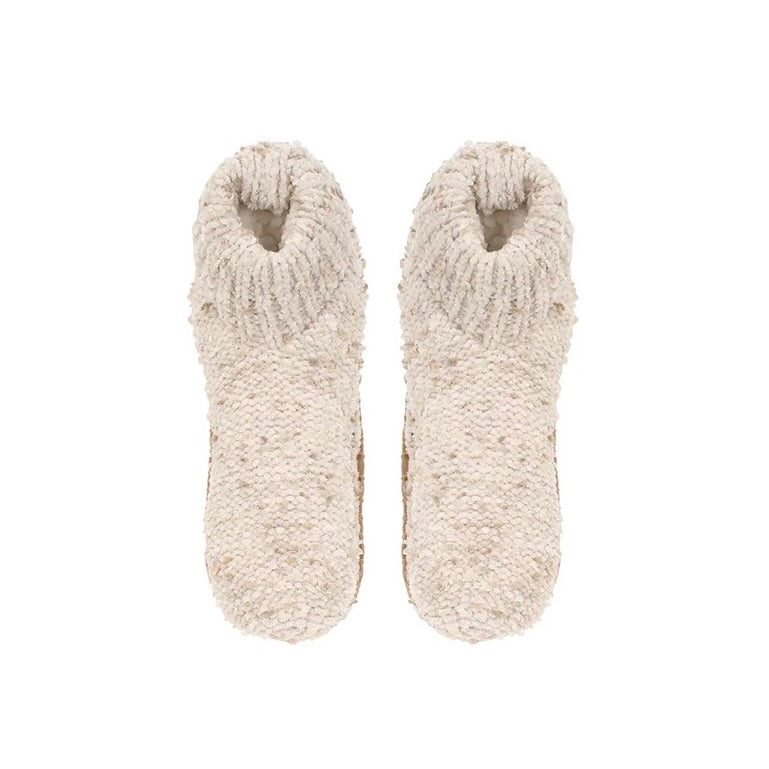 Tweed Chenille Sherpa Lined Slipper Bootie | Tan