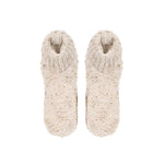 Tweed Chenille Sherpa Lined Slipper Bootie | Tan
