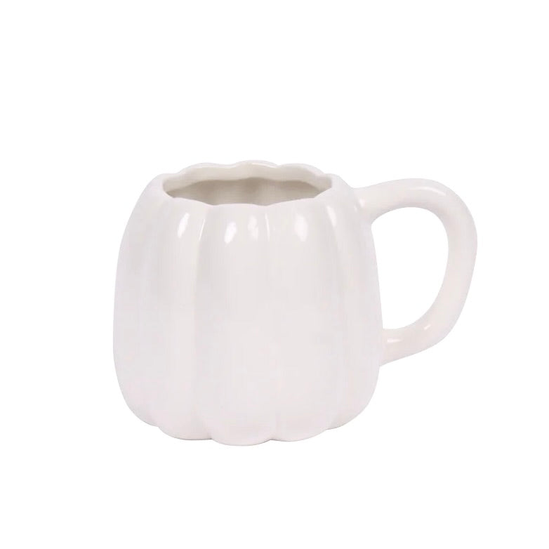 Pumpkin Shaped Mug | White