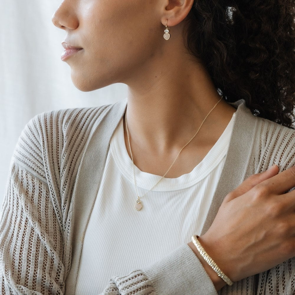Anastasia Necklace | Rose Quartz Pendant