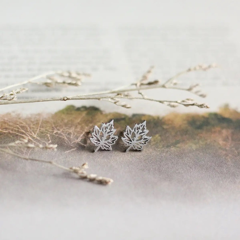 Mini Maple Leaf Earrings