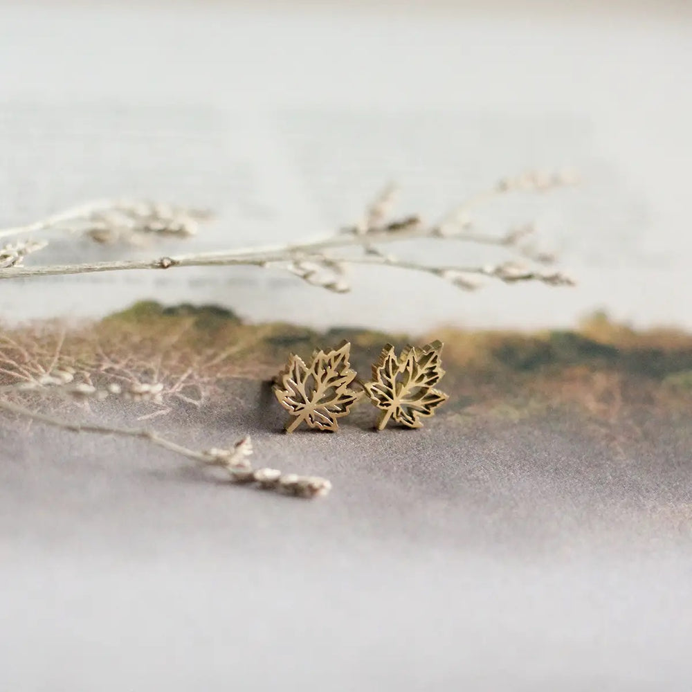 Mini Maple Leaf Earrings