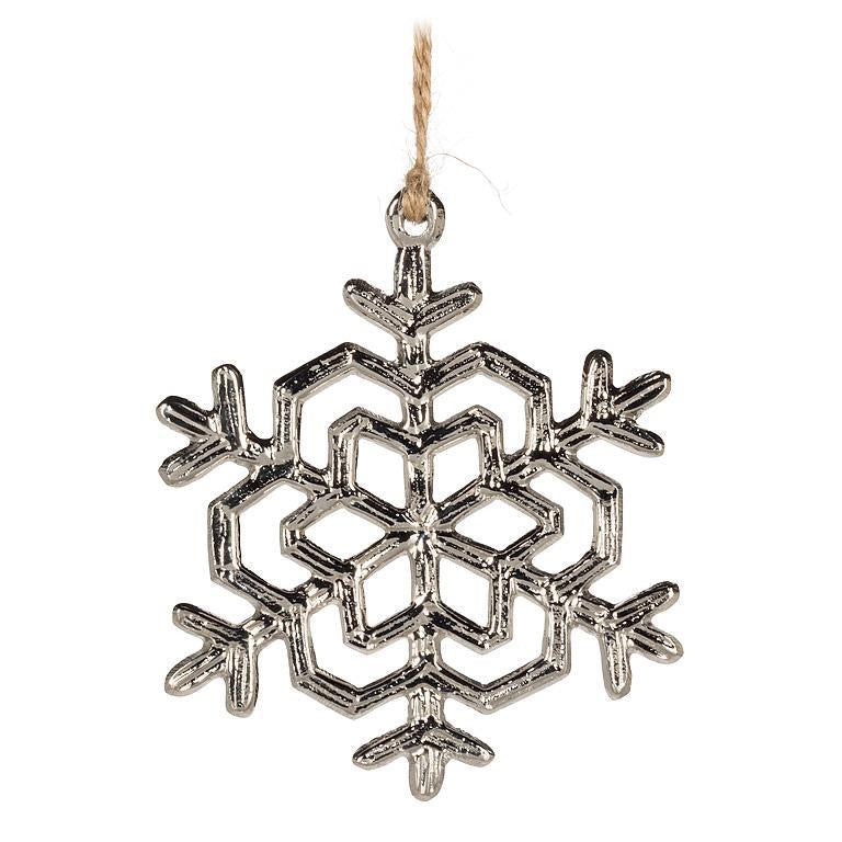Flat Metal Snowflake Ornament