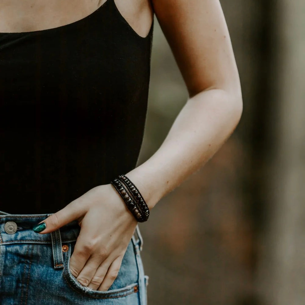 Black Onyx Double Wrap Bracelet