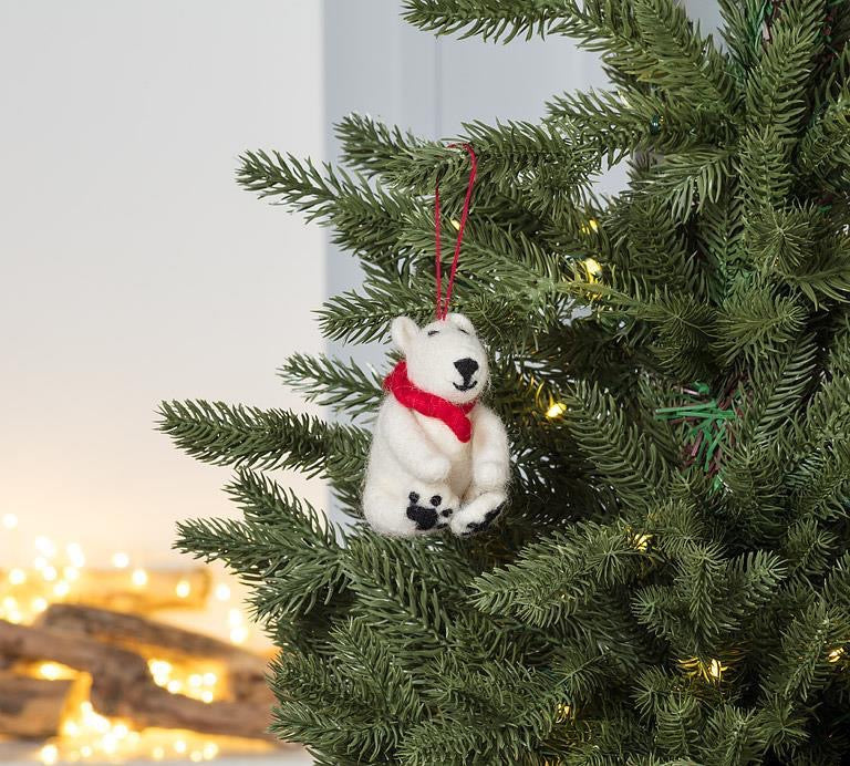 Polar Bear with Scarf Ornament