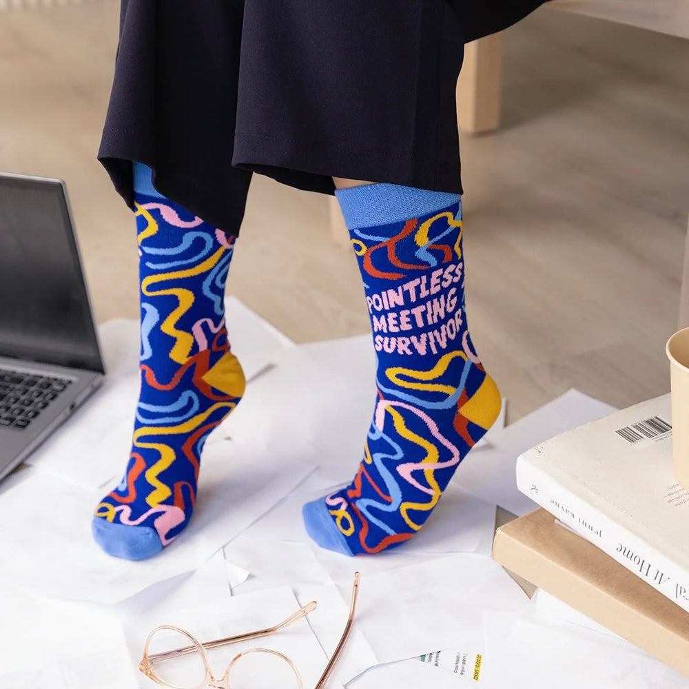 Pointless Meeting Survivor Socks | For Him + Her