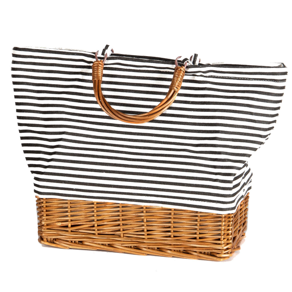 Striped Fabric + Willow Picnic Cooler Bag