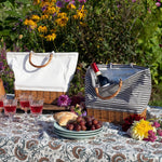 Striped Fabric + Willow Picnic Cooler Bag