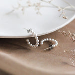 Beaded Pearl Hoop Earrings