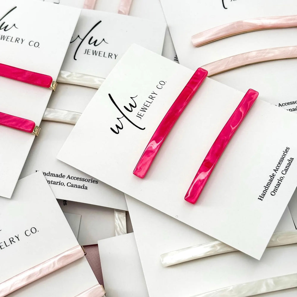 Pretty in Pink Acetate Hair Pins