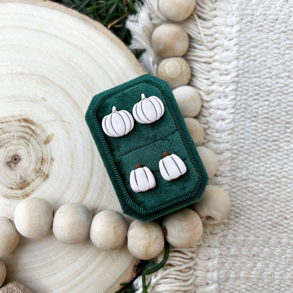 Cream Pumpkin Studs