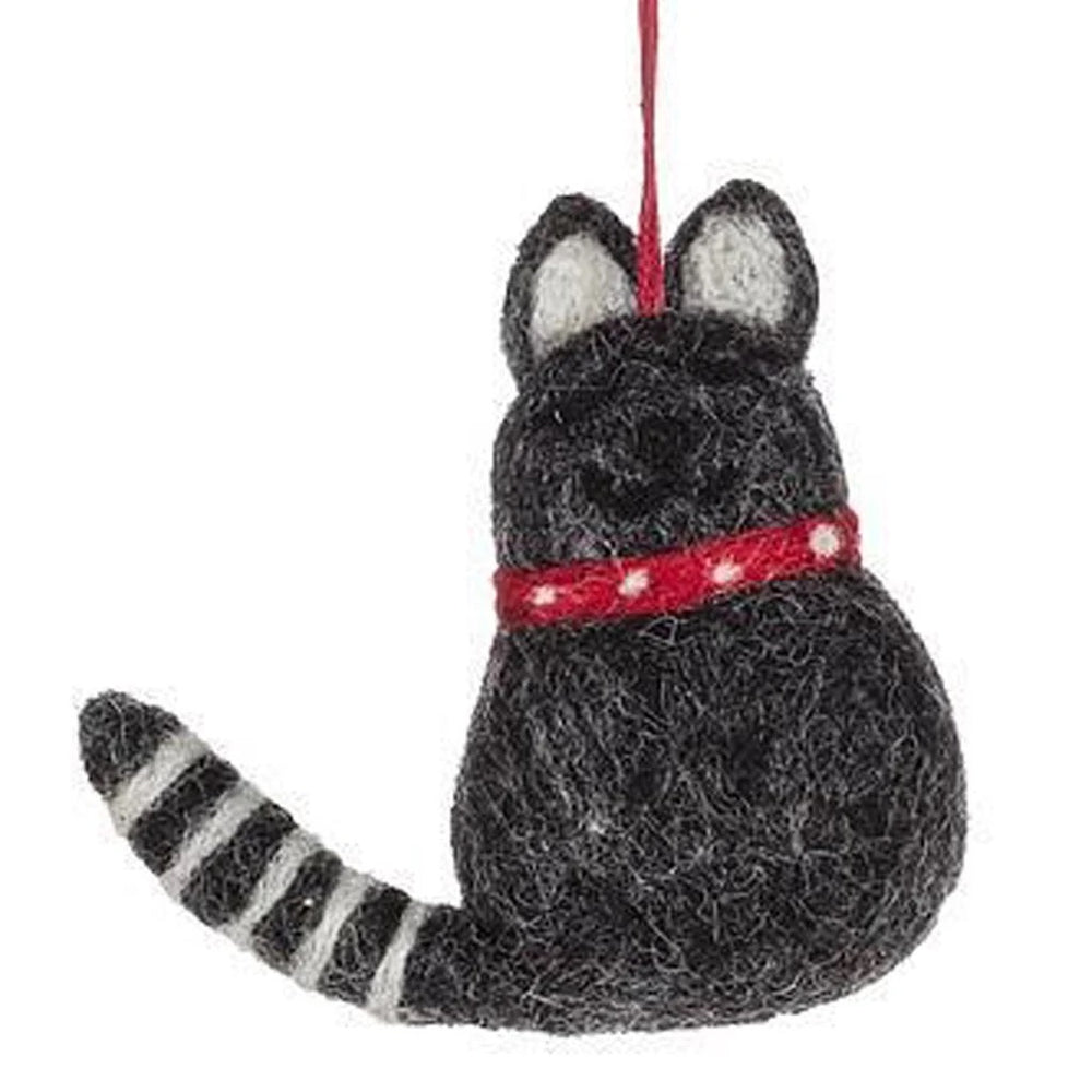 Smiling Cat Wool Felt Ornament