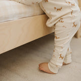 Corgi Print on Antique White Fold Over Feet Sleeper