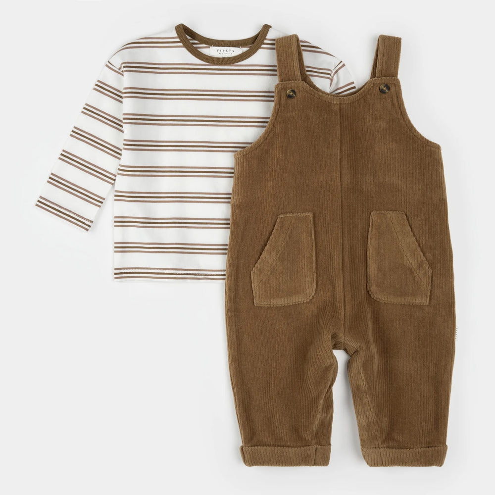 Brown Corduroy Overall Set