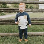 Color Block Dark Blue Outfit Set