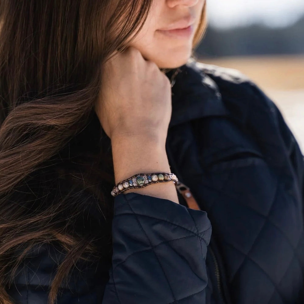 Kambaba Jasper | Opal + Crystal + Stone  Bracelet