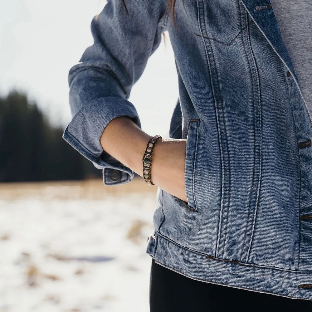 Kambaba Jasper | Opal + Crystal + Stone  Bracelet