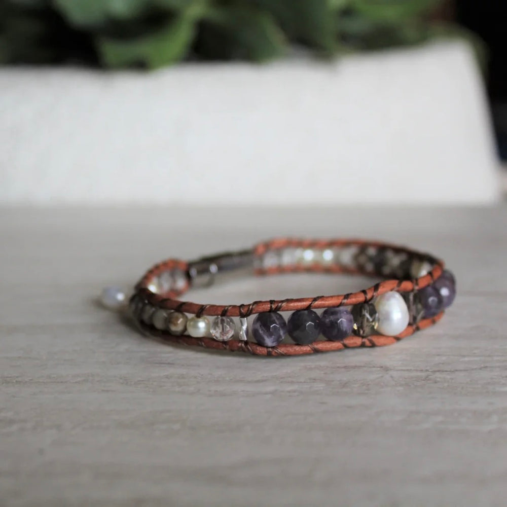 Amethyst Pearl Bracelet