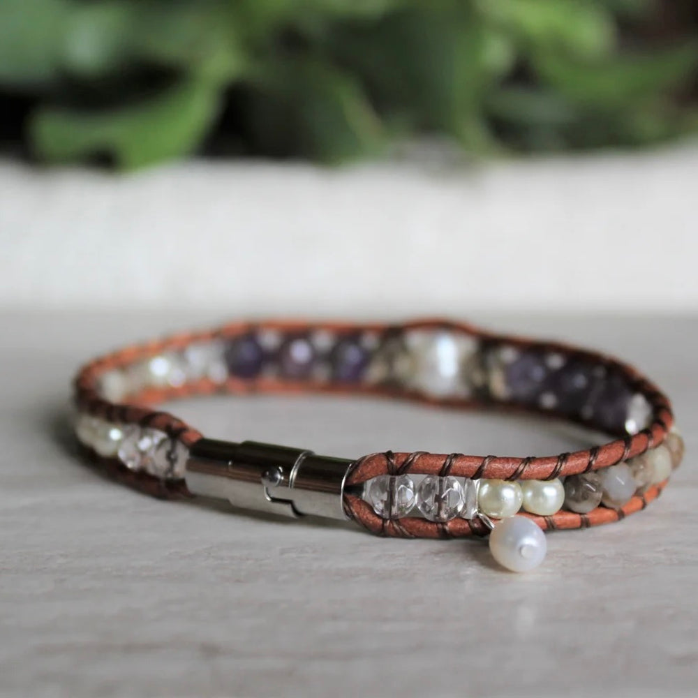 Amethyst Pearl Bracelet